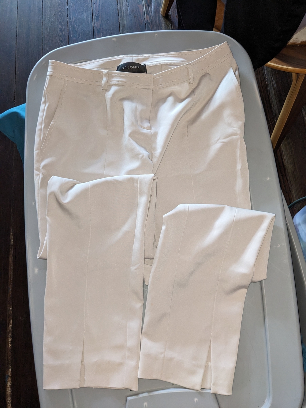 St. John Cream Tailored Dress Pants